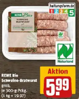 REWE REWE Bio Schweine-Bratwurst Angebot
