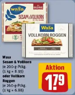 REWE Wasa Sesam & Vollkorn oder Vollkorn Roggen Angebot