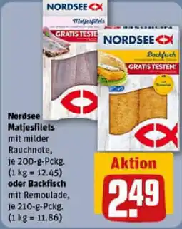REWE Nordsee Matjesfilet oder Backfisch Angebot