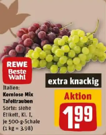 REWE Kernlose Mix Tafeltrauben Angebot