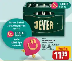 REWE Jever Pilsener oder Fun Angebot