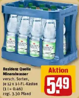 REWE Residenz Quelle Mineralwasser Angebot
