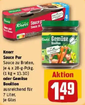 REWE Клогг Sauce Pur Sauce oder Gemüse Bouillon Angebot