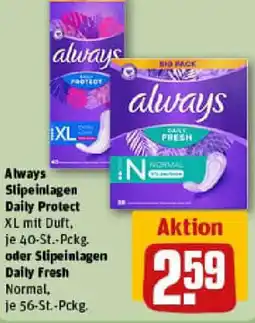 REWE Always Slipeinlagen Daily Protect oder Slipeinlagen Daily Fresh Angebot