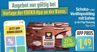 E-Center Schoko- oder Vanillepudding mit Sahne Angebot