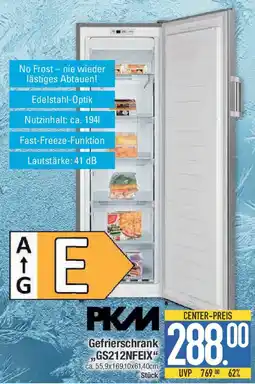 E-Center PKM Gefrierschrank ,GS212NFEIX" Angebot