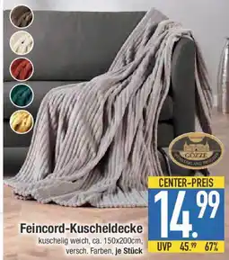 E-Center Feincord-Kuscheldecke Angebot