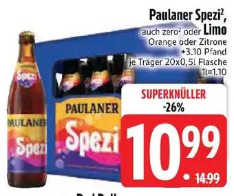 Edeka Paulaner Spezi oder Limo Angebot