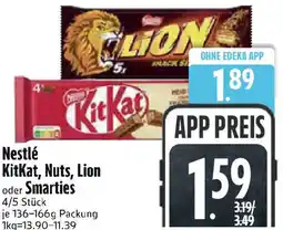 Edeka Nestlé KitKat, Nuts, Lion oder Smarties Angebot
