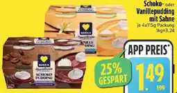 Edeka EDEKA Herzstücke Schoko- oder Vanillepudding mit Sahne Angebot
