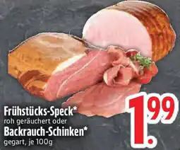 Edeka Frühstücks-Speck oder Backrauch-Schinken Angebot