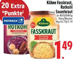 Edeka Kühne Fasskraut, Rotkohl oder Sauerkraut Angebot