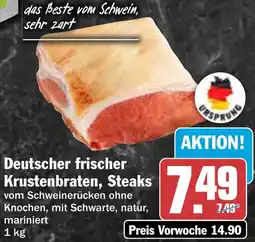 HIT Deutscher frischer Krustenbraten, Steaks Angebot