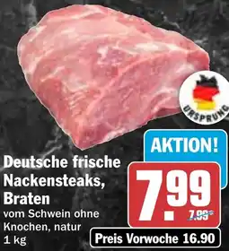 HIT Deutsche frische Nackensteaks, Braten Angebot