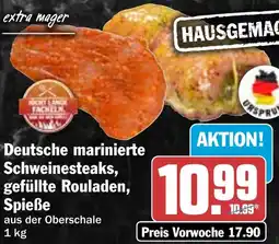 HIT Deutsche marinierte Schweinesteaks, gefüllte Rouladen, Spieße Angebot
