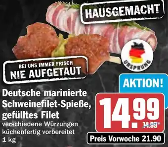 HIT Deutsche marinierte Schweinefilet-Spieße, gefülltes Filet Angebot