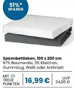 Edeka SCHIESSER Spannbettlaken, 100 x 200 cm Angebot