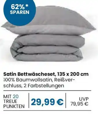 Edeka SCHIESSER Satin Bettwäscheset, 135 x 200 cm Angebot
