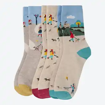 NKD Damen-Socken mit Herbstlandschafts-Motiv, 3er-Pack Angebot