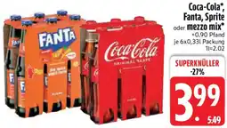 Edeka Coca-Cola, Fanta, Sprite oder mezzo mix Angebot