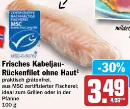 HIT Frisches Kabeljau Rückenfilet ohne Haut Angebot