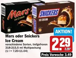 HIT Mars oder Snickers Ice Cream Angebot