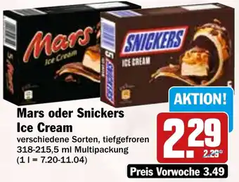 HIT Mars oder Snickers Ice Cream Angebot