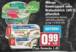 HIT Milram Gewürzquark oder Brotaufstrich 100 % pflanzlich Angebot