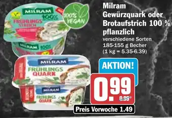 HIT Milram Gewürzquark oder Brotaufstrich 100 % pflanzlich Angebot