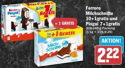 HIT Ferrero Milchschnitte 10+1gratis und Pingui 7+1gratis Angebot