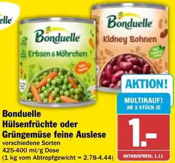 HIT Bonduelle Hülsenfrüchte oder Grüngemüse feine Auslese Angebot
