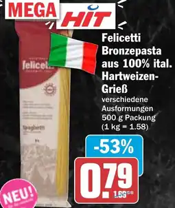 HIT Felicetti Bronzepasta aus 100% ital. Hartweizen Grieß Angebot