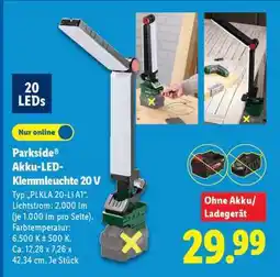 Lidl Parkside Akku-LED-Klemmleuchte 20 V Angebot