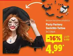 Lidl Party Factory Gesichts-Tattoo Angebot