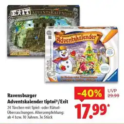 Lidl Ravensburger Adventskalender tiptoi /Exit Angebot