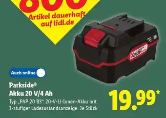 Lidl PARKSIDE Akku 20 V/4 Ah Angebot