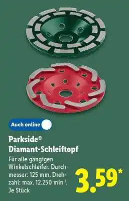 Lidl Parkside Diamant-Schleiftopf Angebot