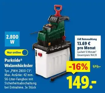 Lidl PARKSIDE Walzenhäcksler Angebot