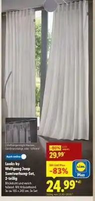 Lidl LOOKS by Wolfgang Joop Samtvorhang-Set, 2-teilig Angebot