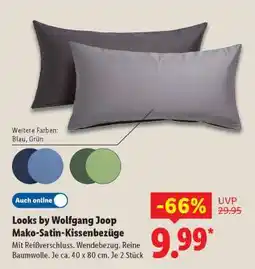 Lidl LOOKS by Wolfgang Joop Mako-Satin-Kissenbezüge Angebot