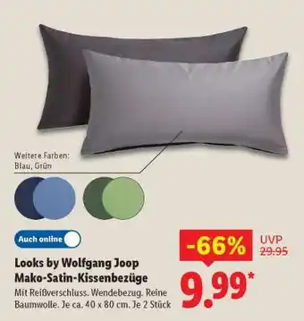 Lidl LOOKS by Wolfgang Joop Mako-Satin-Kissenbezüge Angebot