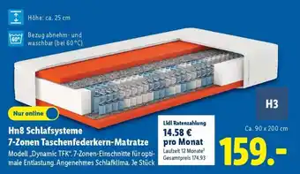 Lidl Hn8 Schlafsysteme 7-Zonen Taschenfederkern-Matratze Angebot