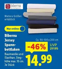 Lidl biberna Jersey-Spannbettlaken Angebot