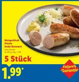 Lidl Metzgerfrisch Frische grobe Bratwurst Angebot