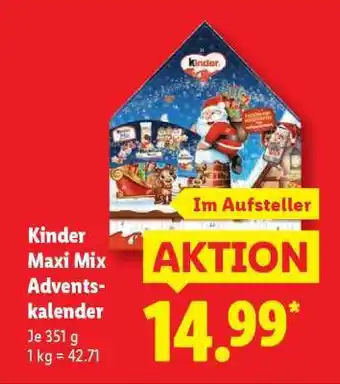 Lidl Kinder Maxi Mix Adventskalender Angebot
