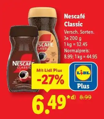 Lidl Nescafé Classic Angebot