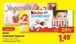 Lidl kinder Schokolade Yogurette Angebot