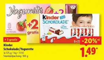 Lidl kinder Schokolade Yogurette Angebot