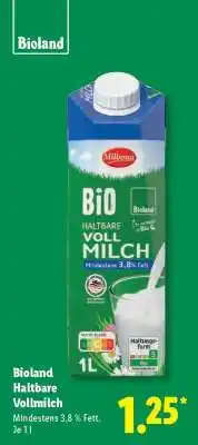 Lidl Bioland Haltbare Vollmilch Angebot