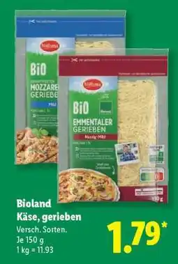 Lidl Bioland Käse, gerieben Angebot